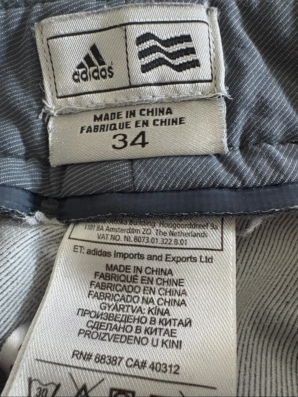 adidas Men's Slate Gray Flat Front Shorts
